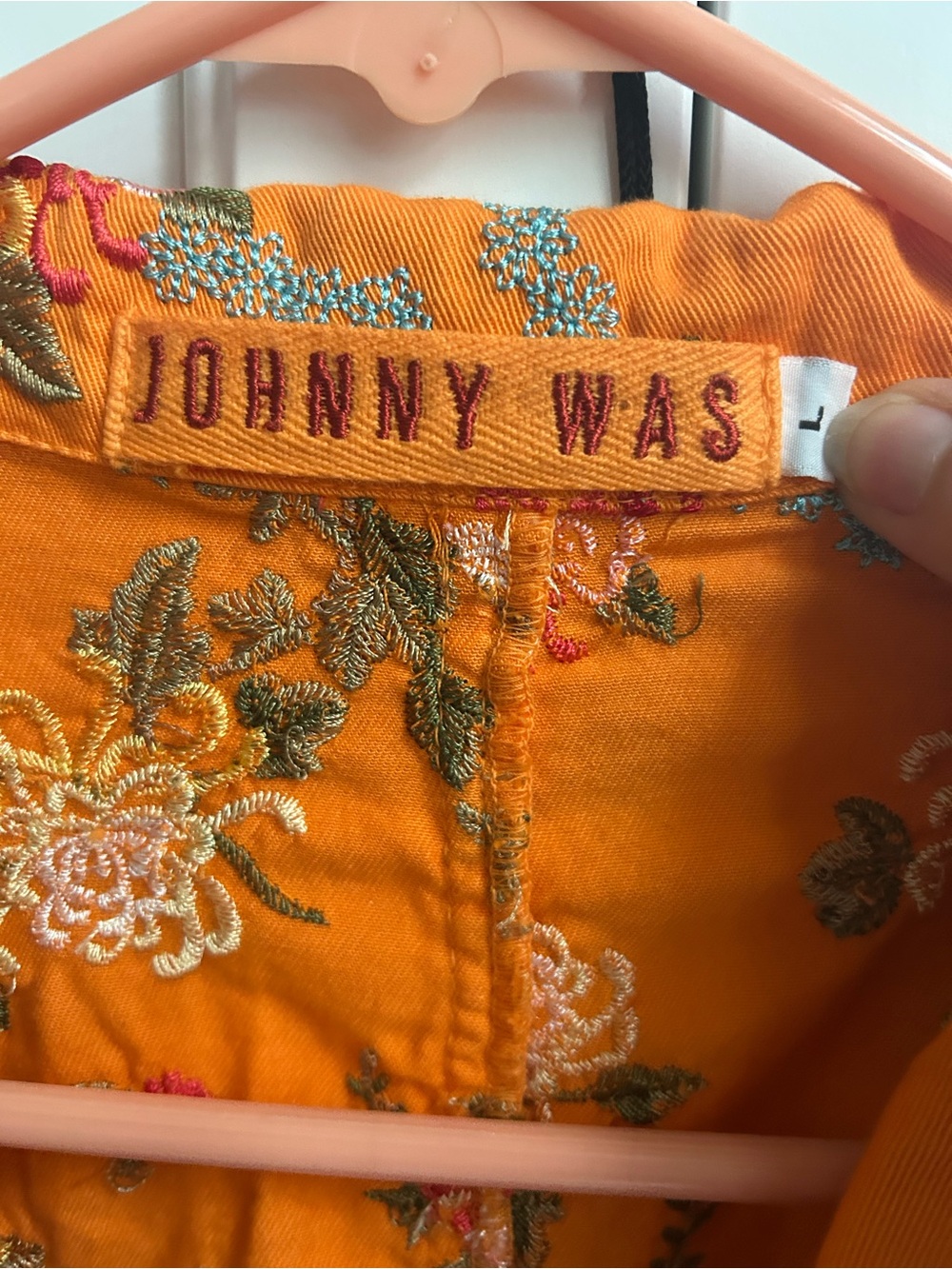 Johnny Was Tangerine Floral Embroidered Blazer - Picture 6 of 7